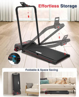 REDLIRO Walking Pad Treadmill with Incline - 2 in 1 Foldable under Desk for Home Office with Handle Bar，Remote Control LED Display