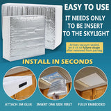 RV Vent Insulator 14″X14″X3″, 2 Piece Universal RV Skylight Cover with Reflective Surface, Skylight Shade Energy Savings Sunroof Fits for 14 Inch X 14 Inch Rv/Camper Vents