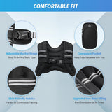 Elevate Your Workout: Versatile Weighted Vest for Strength Training, Running, and Fitness - Available in 6Lb to 30Lb Options with Reflective Stripe