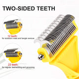 Stainless Steel Two-Sided Shedding and Dematting Comb for Dog & Cat