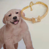 Zircon Bow Tie Rose Gold Lobster Button Cat & Dog Collar