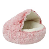 Warm Soft Plush Pet Bed with Cover Round & Mattress For Cats