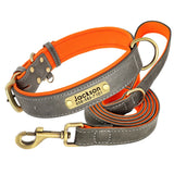 Soft Leather Padded Collar For Large Dogs
