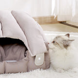Dual purpose arched fully enclosed and warm, soft and comfortable bed For Cats