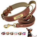 Soft Leather Padded Collar For Large Dogs