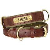 Soft Leather Padded Collar For Large Dogs