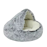 Warm Soft Plush Pet Bed with Cover Round & Mattress For Cats