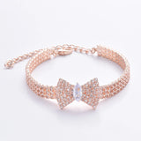 Zircon Bow Tie Rose Gold Lobster Button Cat & Dog Collar