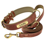 Soft Leather Padded Collar For Large Dogs