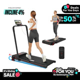 REDLIRO Walking Pad Treadmill with Incline - 2 in 1 Foldable under Desk for Home Office with Handle Bar，Remote Control LED Display